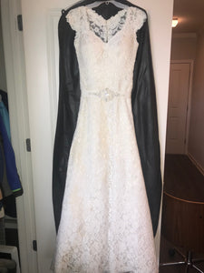 Essense of Australia 'Stella York' size 2 used wedding dress front view on hanger