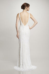 Theia 'Tara' size 6 new wedding dress back view on model