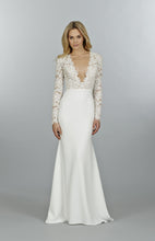 Load image into Gallery viewer, Tara Keely &#39;Lace and Crepe&#39; size 8 new wedding dress front view on model
