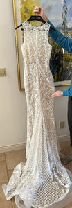 Lazaro '3651' wedding dress size-08 PREOWNED