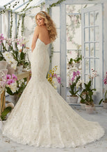 Load image into Gallery viewer, Mori Lee &#39;Madeline Gardner 2820&#39; size 8 new wedding dress back view on model
