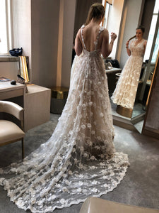 Berta '16-23' size 4 used wedding dress back view on bride