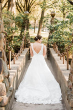 Load image into Gallery viewer, Maggie Sottero &#39;Misha&#39; size 4 used wedding dress back view on bride
