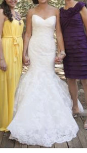 La Soie Bridal 'Caroline' size 10 used wedding dress front view on bride