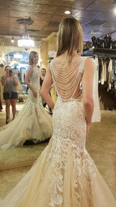 Allure Bridals 'C388' size 2 new wedding dress back view on bride