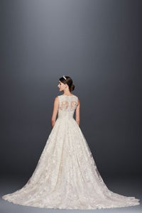 Oleg Cassini '780' size 10 new wedding dress back view on model
