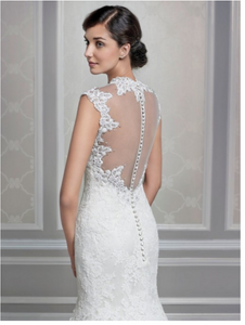 Kenneth Winston '1609' size 8 used wedding dress back view on model