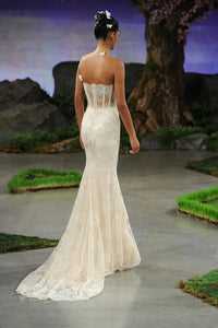 Ines Di Santo 'Honey' size 8 used wedding dress back view on model