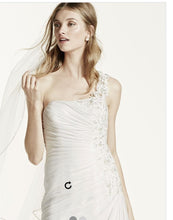 Load image into Gallery viewer, David&#39;s Bridal &#39;Beaded and Sequined&#39; size 14 used wedding dress front view on model
