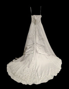David's Bridal 'Michelangelo Signature' size 10 used wedding dress back view on hanger