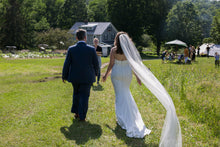 Load image into Gallery viewer, Louvienne &#39;Colette&#39; size 8 used wedding dress back view on bride
