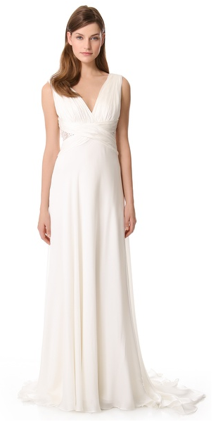 Theia Ruched Chiffon Gown - THEIA - Nearly Newlywed Bridal Boutique - 1