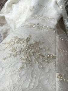 Aria 'Jacqueline' size 6 used wedding dress close up of material