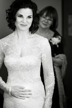 Load image into Gallery viewer, Monique Lhuillier &#39;Embroidered Lace&#39; size 2 used wedding dress front view on bride
