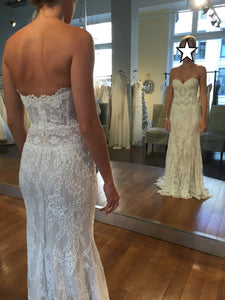 Lihi Hod 'Sienna' size 6 new wedding dress back/front views on bride