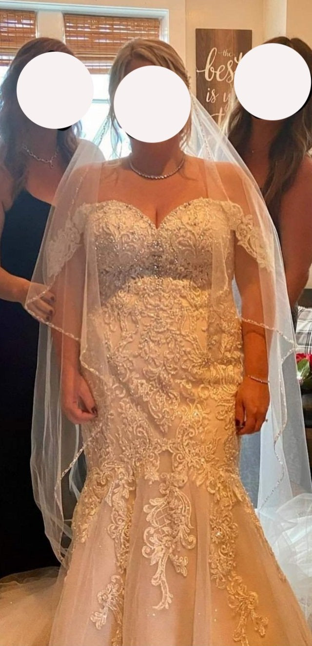 Essense of Australia 'D2518' wedding dress size-12 PREOWNED
