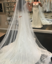 Load image into Gallery viewer, Lillian West &#39;Natural Waist Fit and Flare with Lace Details #66012&#39; wedding dress size-08 NEW
