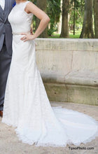Load image into Gallery viewer, Mikaella &#39;1802&#39; size 12 used wedding dress side view on bride
