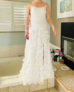 Azazie 'Lela BG' wedding dress size-08 NEW