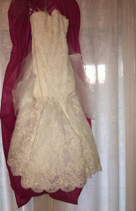 Enzoani 'Dakota' size 8 new wedding dress front view on hanger