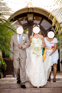 Pronovias 'Dria' size 4 used wedding dress front view on bride