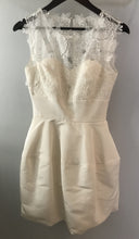 Load image into Gallery viewer, Oscar De La Renta &#39;Catherine Embroidered Silk Faille&#39; size 4 used wedding dress front view on hanger
