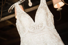 Load image into Gallery viewer, Maggie Sottero &#39;Misha&#39; size 4 used wedding dress front view on hanger
