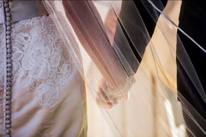 Victoria Nicole 'Classic' size 4 used wedding dress close up of fabric