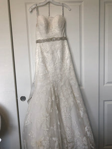 Maggie Sottero 'Cadence' size 6 used wedding dress front view on hanger