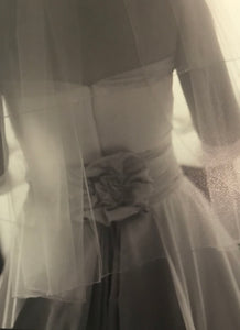 Priscilla of Boston 'Princess' size 12 used wedding dress back view on bride