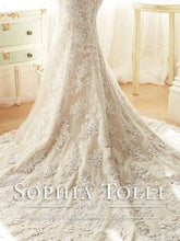 Load image into Gallery viewer, Sophia Tolli &#39;Off The Shoulder&#39; size 2 used wedding dress view of train
