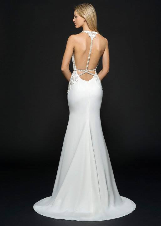 Hayley Paige 'Eddy' size 16 new wedding dress back view on model