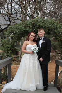 David's Bridal '9WG3861' wedding dress size-14 PREOWNED