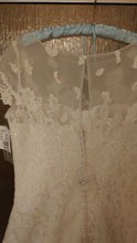 Load image into Gallery viewer, Oleg Cassini &#39;CMK513&#39; size 12 new wedding dress back view on hanger
