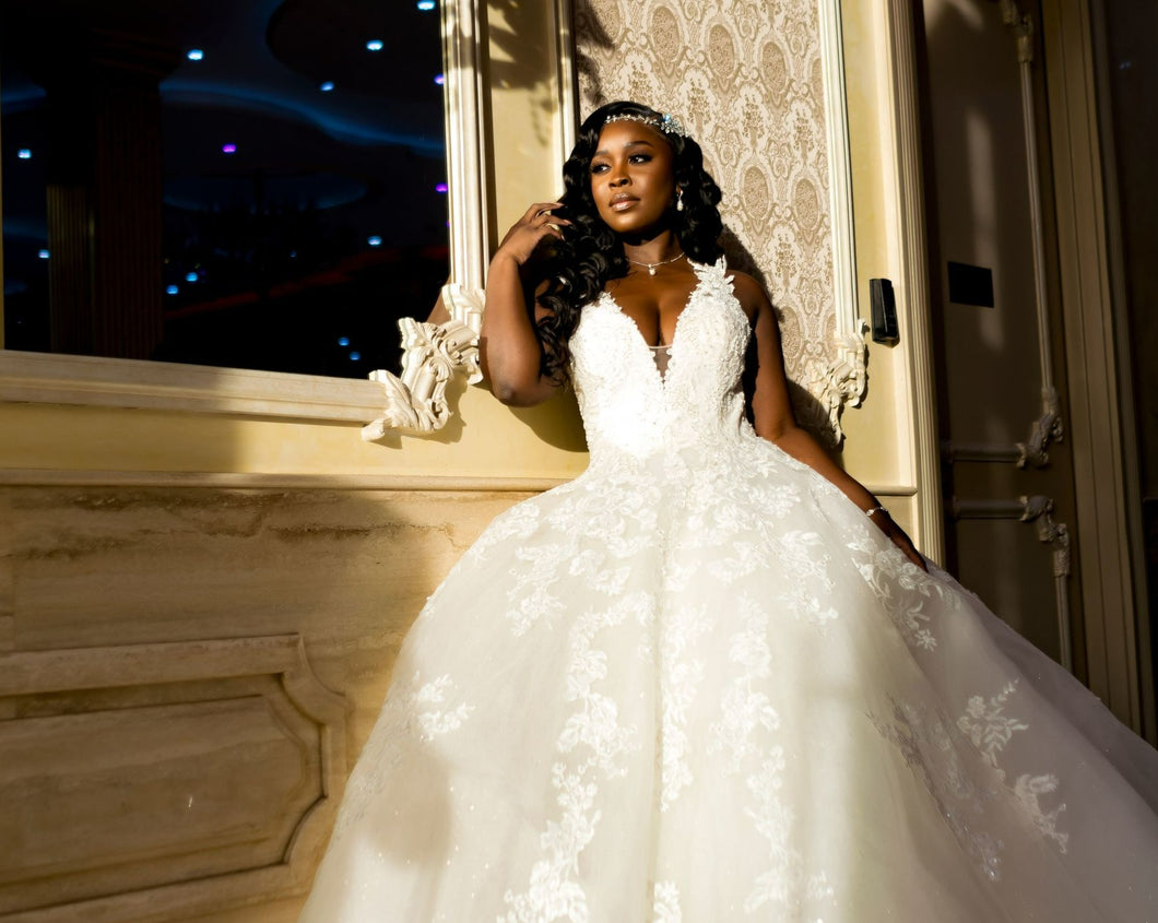 Demetrios '5105' wedding dress size-12 PREOWNED