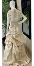 Load image into Gallery viewer, Monique Lhuillier &#39; Monique Lhuillier Champagne Organza Clementine Formal Wedding Dress w/ Jkt SZ12&#39; wedding dress size-12 PREOWNED
