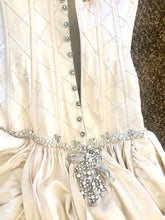Load image into Gallery viewer, St. Pucchi &#39;Couture&#39; size 2 used wedding dress back view close up on hanger
