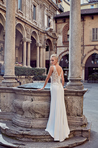 Eddy K. 'Milano' size 8 new wedding dress back view on model