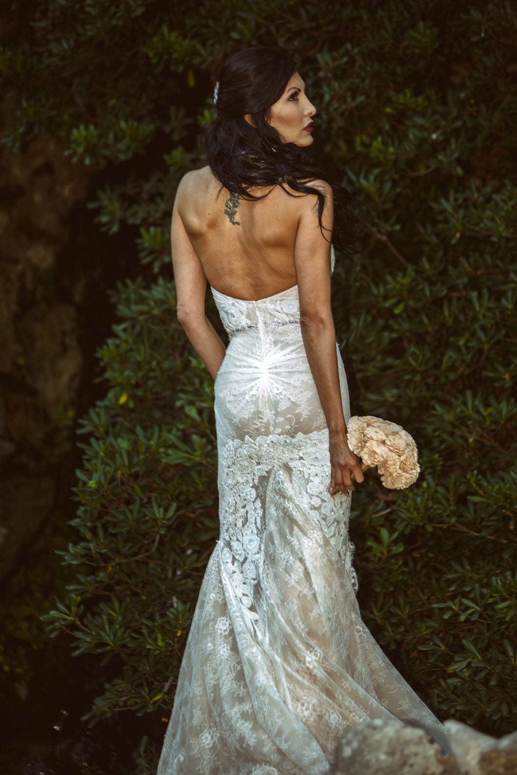Galia Lahav 'Victoria' size 2 used wedding dress back view on bride