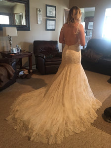 Madison James '105' size 10 sample wedding dress back view on bride