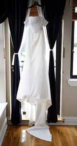 Lela Rose 'Capri' size 2 used wedding dress front view on hanger