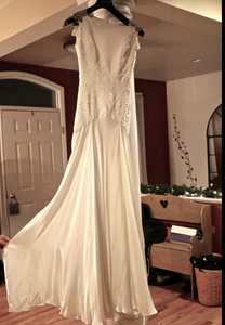Carol Hannah 'Pemberley' size 4 sample wedding dress front view on hanger
