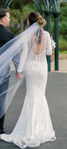 Michael costello 'Custom' wedding dress size-00 PREOWNED