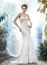 Load image into Gallery viewer, Maggie Sottero &#39;Fall 2015&#39; size 8 used wedding dress front view on model
