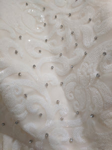 Custom 'Anomalie' size 10 used wedding dress view of fabric detail