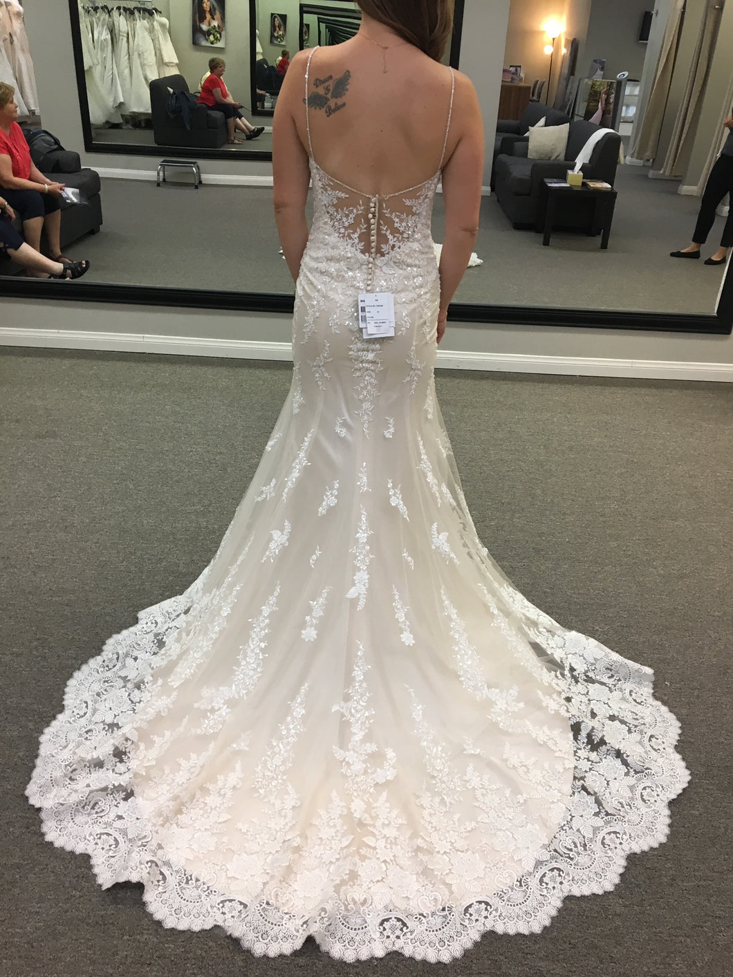 Maggie Sottero 'Nola' size 8 new wedding dress back view on bride