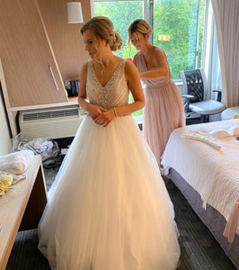 Sottero and Midgley 'Bardot' wedding dress size-10 PREOWNED