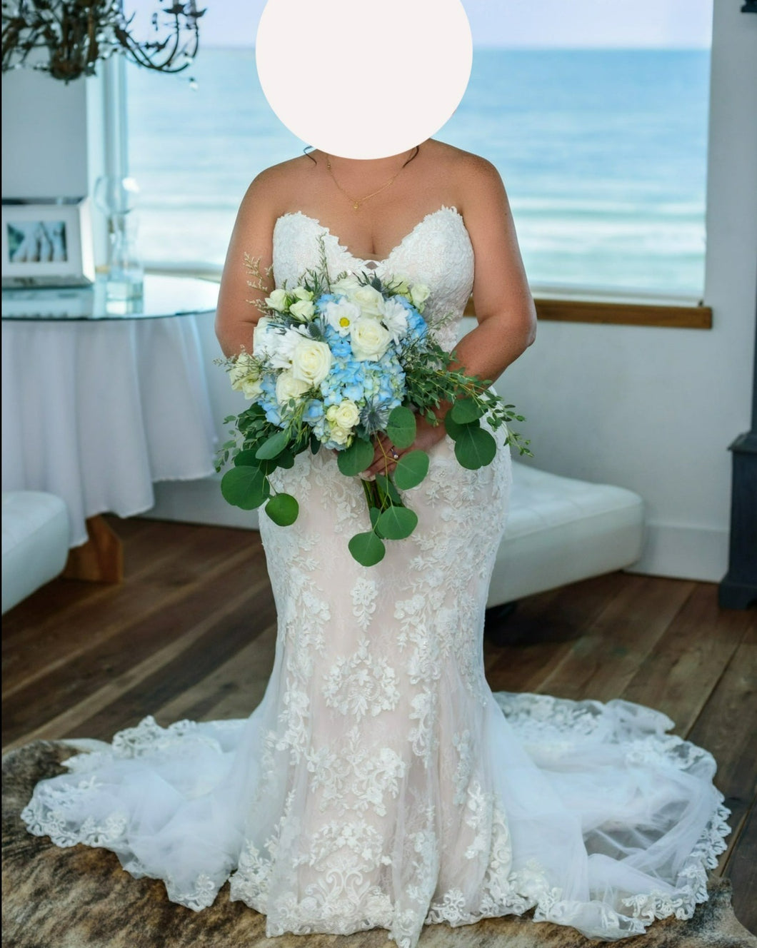 Stella York '6884' wedding dress size-16 PREOWNED