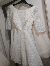 Load image into Gallery viewer, Custom &#39;Anomalie&#39; size 10 used wedding dress front view on hanger
