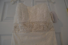 Load image into Gallery viewer, Oleg Cassini &#39;Strapless Brocade&#39; size 4 new wedding dress front view close up
